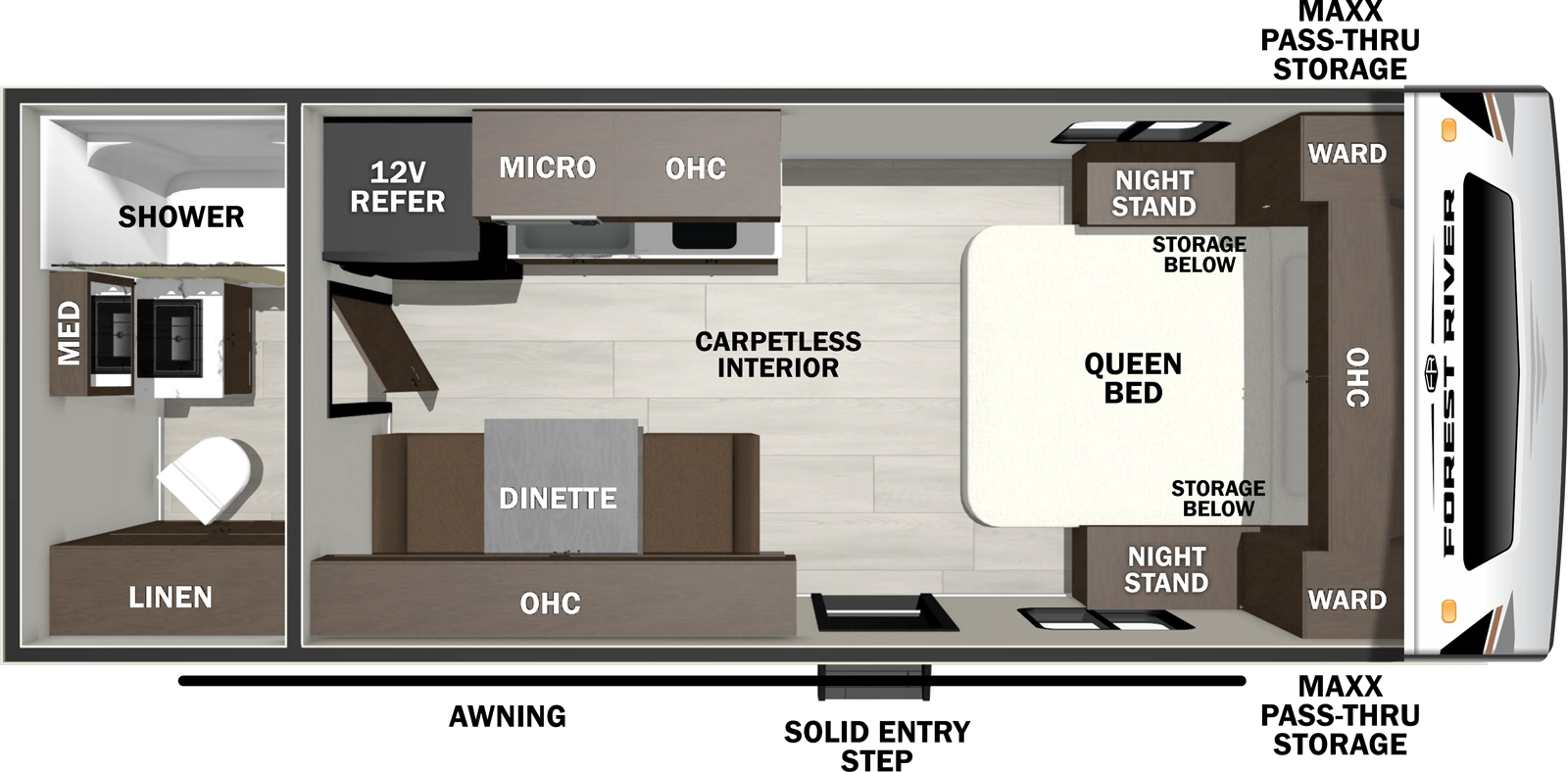 Wildcat Travel Trailers 160BATH Floorplan
